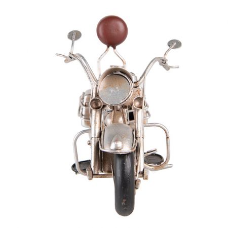Clayre & Eef Deko Mini Modell Motorrad 19x9x11 cm Grau Metall Deko Accessoires Dekoration Modell Motorrad