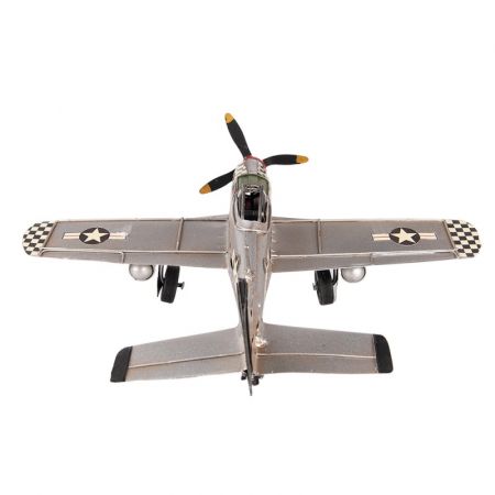 Clayre & Eef Deko Mini Modell 35x32x13 cm Grau Metall Deko Accessoires Dekoration Modell Flugzeug