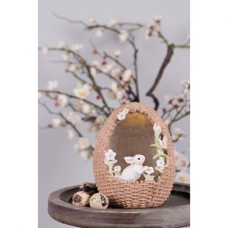 Clayre & Eef Figur Kaninchen 15 cm Braun Kunststoff Wohnaccessoires