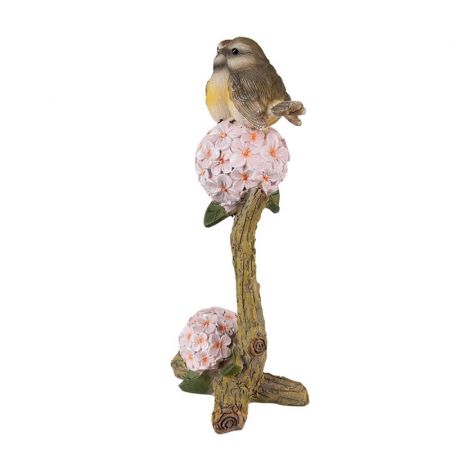 Clayre & Eef Figur Vögel 19 cm Braun Rosa Kunststoff Wohnaccessoires