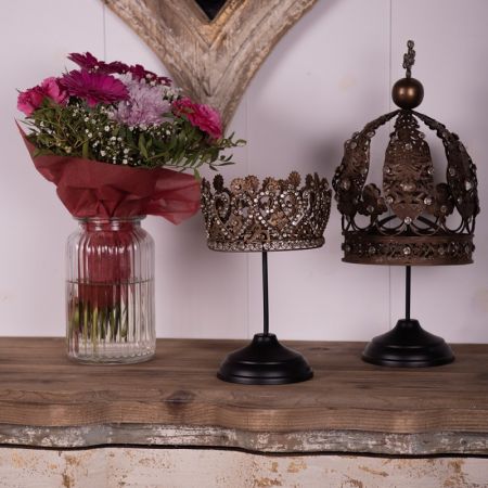 Clayre & Eef Figur Krone 40 cm Braun Metall Wohnaccessoires Deko Accessoires