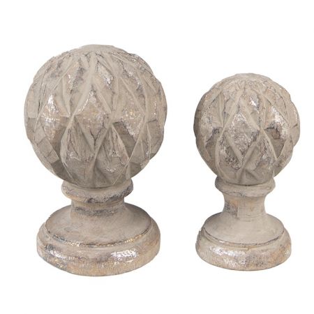 Clayre & Eef Dekoration 15 cm Grau Holz Dekorative Figur Decoratieve accessoires