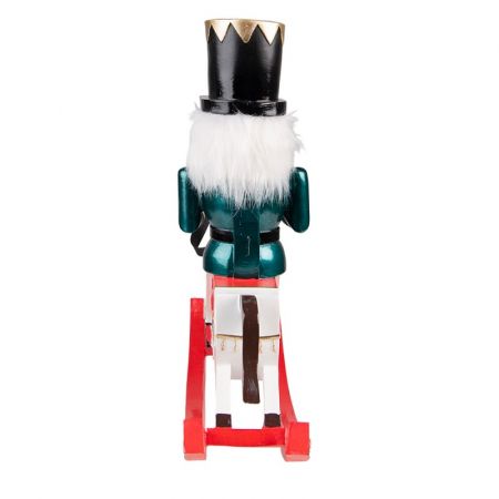 Clayre & Eef Weihnachtsdekoration für Innenräume Nussknacker 29 cm Weiß Grün Kunststoff