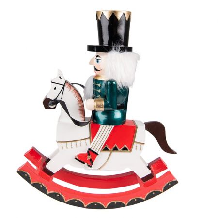 Clayre & Eef Weihnachtsdekoration für Innenräume Nussknacker 29 cm Weiß Grün Kunststoff