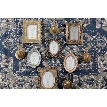 Clayre & Eef Wand Deko Vogel 9x7x14 cm Goldfarbig