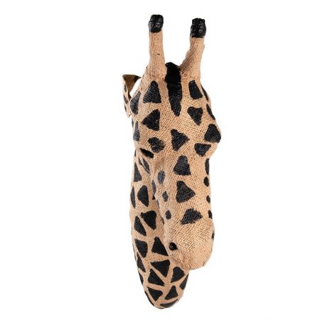 Clayre & Eef Wanddekoration Giraffe 43 cm Braun Schwarz Papier Metall Wohnaccessoires