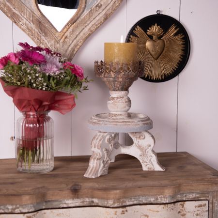 Clayre & Eef Wanddekoration Ø 23x2 cm Goldfarbig Schwarz Metall Glas Herz