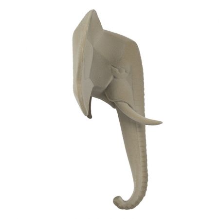 Clayre & Eef Wand Deko Elefant 17x8x21 cm Beige