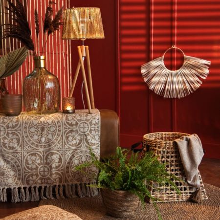 Clayre & Eef Wanddeko 68x2x45 cm Goldfarbig Metall Rund Wand deko