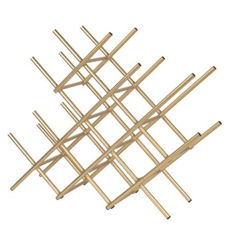 Clayre & Eef Weinflaschenhalter 47x14x40 cm Goldfarbig Metall