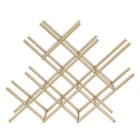 Clayre & Eef Weinflaschenhalter 47x14x40 cm Goldfarbig Metall