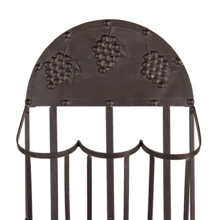 Clayre & Eef Weinflaschenhalter 30x18x83 cm Schwarz Metall Rechteckig