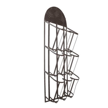 Clayre & Eef Weinflaschenhalter 30x18x83 cm Schwarz Metall Rechteckig