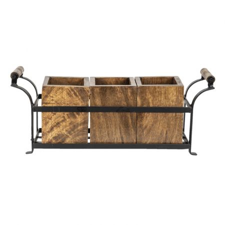 Clayre & Eef Aufbewahrungskiste 41x11x16 cm Braun Holz