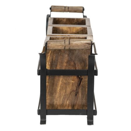 Clayre & Eef Aufbewahrungskiste 41x11x16 cm Braun Holz