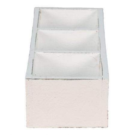 Clayre & Eef Aufbewahrungskisten 33x12x7 cm Weiß Holz