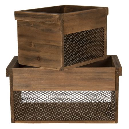 Clayre & Eef Aufbewahrungskorb Braun Holz