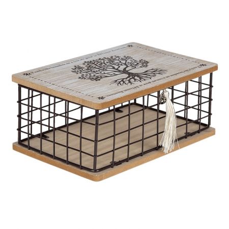 Clayre & Eef Deko Accessoires 25x17x11 cm Braun Holz Baum Quadratisch Aufbewahrungskiste