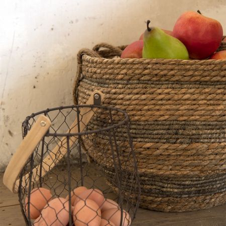 Clayre & Eef Aufbewahrungskörbe 3er Set Ø 38x32 cm Braun Seegras Rund Korb