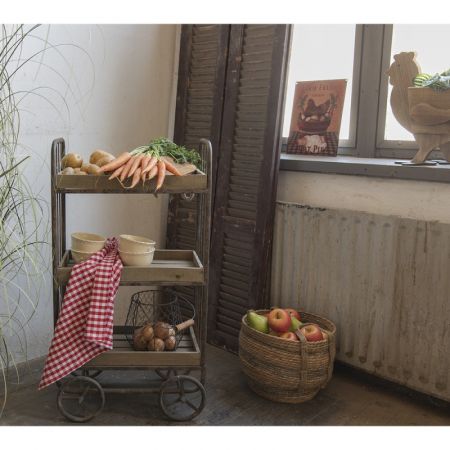 Clayre & Eef Aufbewahrungskörbe 3er Set Ø 38x32 cm Braun Seegras Rund Korb