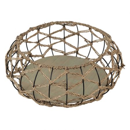 Clayre & Eef Aufbewahrungskorb Ø 39x15 cm Braun Rattan Rund