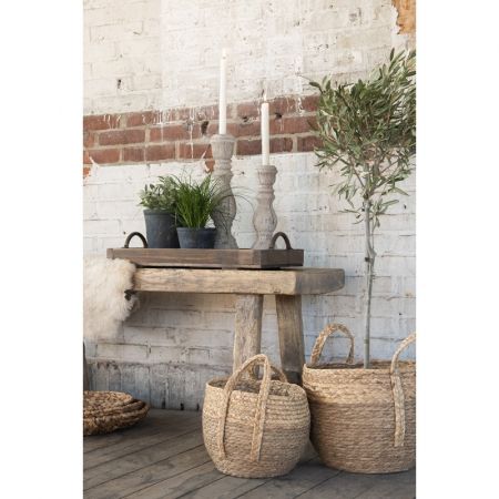 Clayre & Eef Aufbewahrungskörbe 3er Set Ø 38x31 cm Braun Seegras Rund Korb