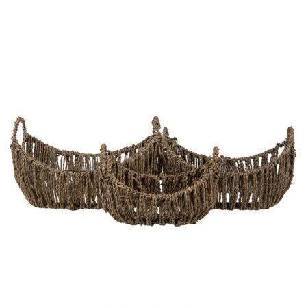 Clayre & Eef Aufbewahrungskörbe 3er Set Ø 30x22x18 cm Braun Rattan Oval Korb