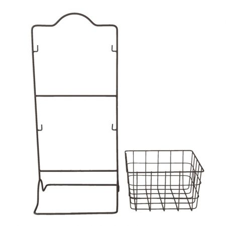 Clayre & Eef Regal mit Körbe 25x25x57 cm Braun Metall