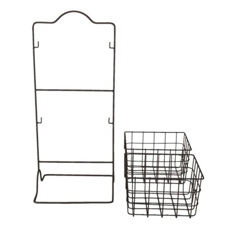 Clayre & Eef Regal mit Körbe 25x25x57 cm Braun Metall