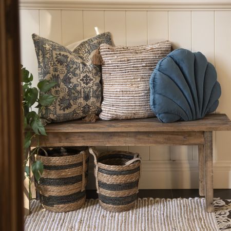 Clayre & Eef Aufbewahrungskörbe 3er Set Ø 33x33 cm Braun Seegras Rund Korb