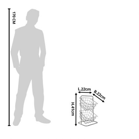 Clayre & Eef Küchenregal 22x22x41 cm Schwarz Metall