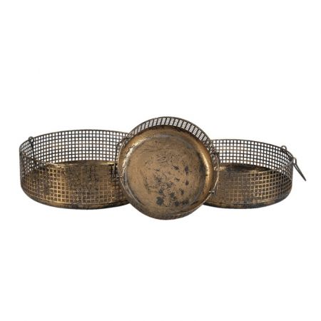 Clayre & Eef Aufbewahrungskorb Ø 38x14 cm Kupferfarbig Metall Rund