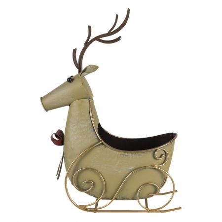 Clayre & Eef Box Aufbewahrung Rentier 33x17x44 cm Goldfarbig