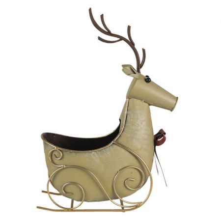 Clayre & Eef Box Aufbewahrung Rentier 33x17x44 cm Goldfarbig