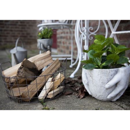 Clayre & Eef Aufbewahrungskorb Ø 36x19 cm Braun Metall