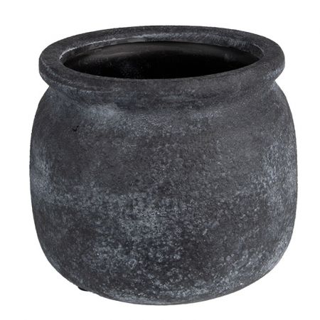 Clayre & Eef Blumentopf Indoor Ø 15x13 cm Grau Keramik