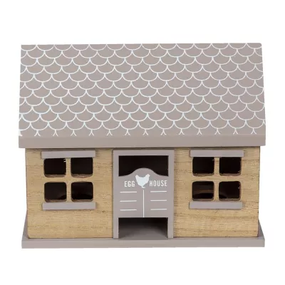 Clayre & Eef Eierschrank Häuschen 23x13x18 cm Braun Holz