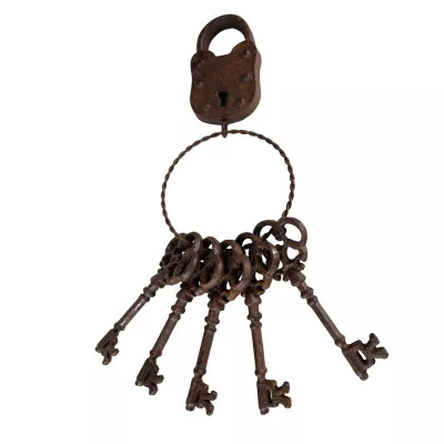 Clayre & Eef Anhänger Schüssel 12x6x35 cm Braun Metall Heimdekoration Ornament