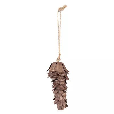 Clayre & Eef Anhänger Tannenzapfen 12 cm Braun Metall Heimdekoration Ornament