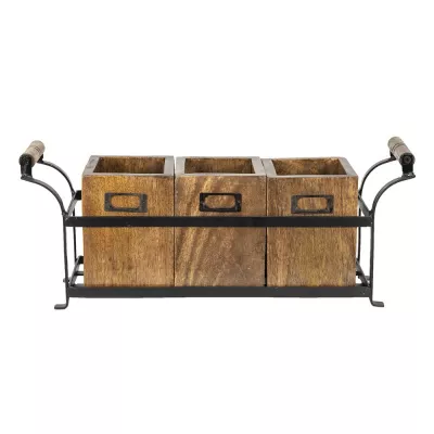 Clayre & Eef Aufbewahrungskiste 41x11x16 cm Braun Holz