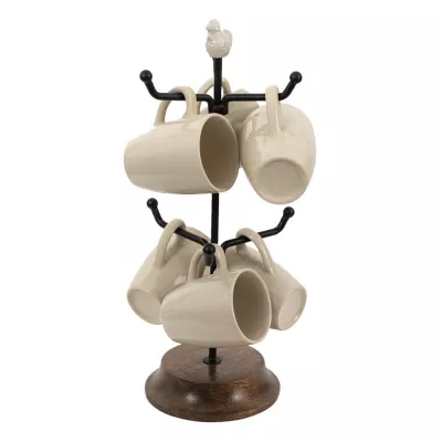 Clayre & Eef Becher Baum Ø 14x39 cm Beige Keramik Becherhalter