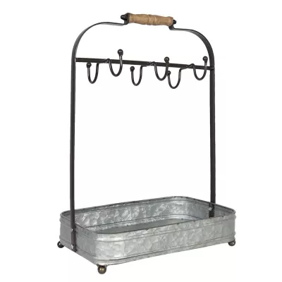 Clayre & Eef Becherhalter 32x20x44 cm Grau Metall Metall Kranz