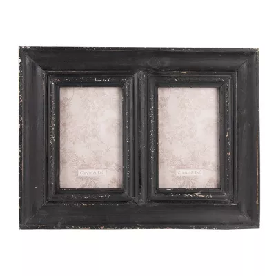 Clayre & Eef Bilderrahmen 10x15 cm (2) Schwarz Holz Rechteckig Bilder Rahmen Fotorahmen