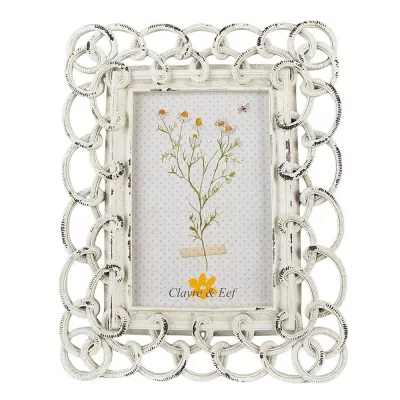 Clayre & Eef Bilderrahmen 10x15 cm Beige Kunststoff Glas Bilder Rahmen Fotorahmen