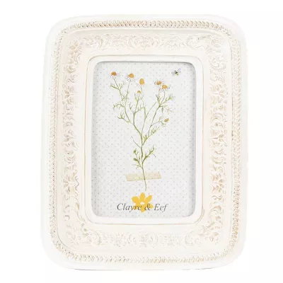 Clayre & Eef Bilderrahmen 10x15 cm Beige Kunststoff Glas Bilder Rahmen Fotorahmen