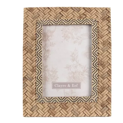 Clayre & Eef Bilderrahmen 10x15 cm Braun Kunststoff Glas Rechteckig Bilder Rahmen Fotorahmen