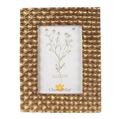 Clayre & Eef Bilderrahmen 10x15 cm Goldfarbig Kunststoff Bilder Rahmen Fotorahmen