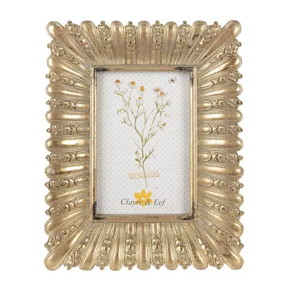Clayre & Eef Bilderrahmen 10x15 cm Goldfarbig Kunststoff Glas Bilder Rahmen Fotorahmen