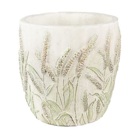 Clayre & Eef Blumentopf Indoor Ø 13x13 cm Grün Beige Stein