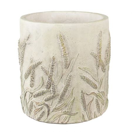 Clayre & Eef Blumentopf Indoor Ø 13x13 cm Grün Beige Stein